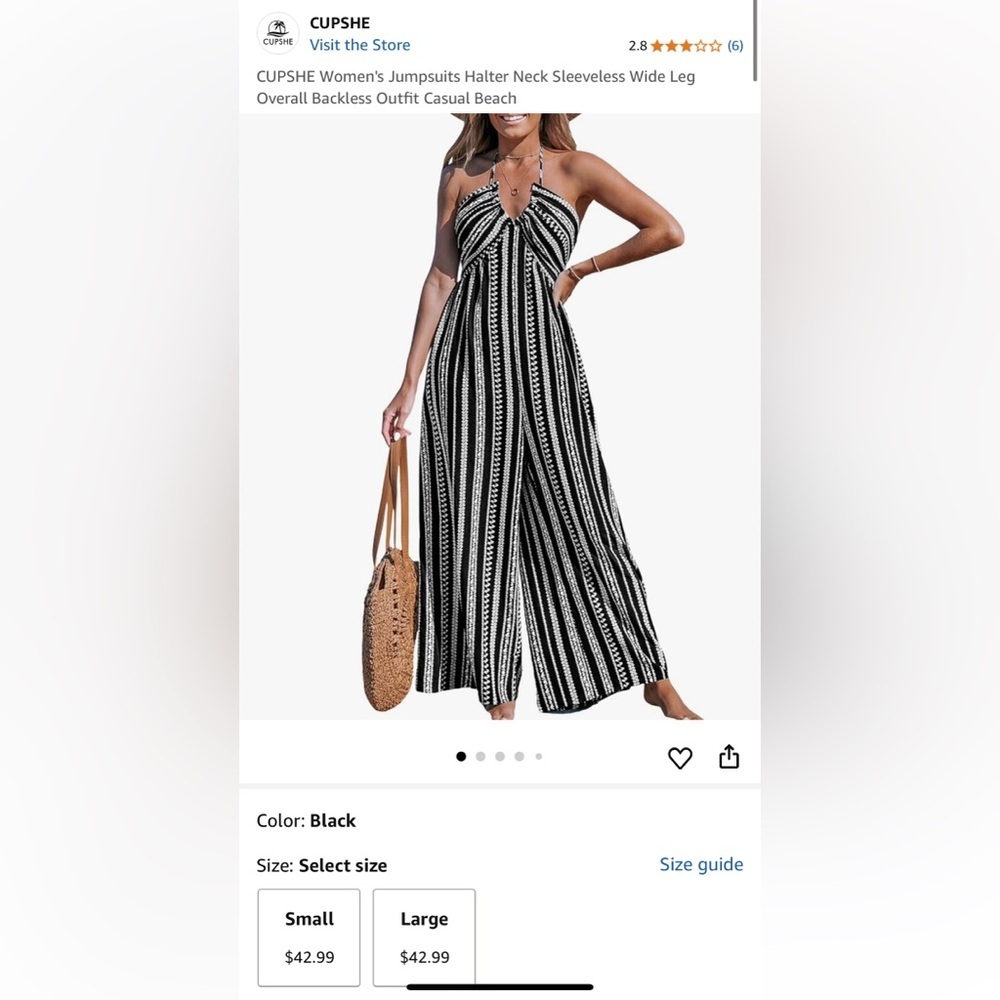 Cupshe Monochrome Halter Jumpsuit‎ - Picture 6 of 6